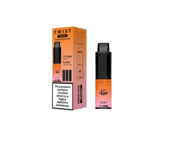  Juicy Peach Orange Happy Vibes Twist 3500 Disposable Vape 20mg (Expired-June 2024 ) 